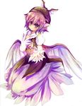  animal_ears bad_id bad_pixiv_id brown_eyes dress earrings hat jewelry musical_note mystia_lorelei pink_hair rarami short_hair solo touhou wings 