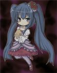  blue_eyes blue_hair chibi dress furudo_erika hair_ornament hand hands umineko_no_naku_koro_ni 