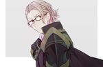  armor blonde_hair cape fire_emblem fire_emblem_if glasses grey_background male_focus marks_(fire_emblem_if) musu_(owllwo38) red_eyes simple_background solo 