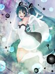  absurdres bare_shoulders blush gloves green_hair hatsune_miku highres kazenoko long_hair looking_at_viewer open_mouth smile solo very_long_hair vocaloid white_gloves 