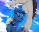  2015 blush crown discord_(mlp) draconequus duo equine fangs female friendship_is_magic horn hug jewelry lyra-senpai male mammal my_little_pony necklace princess_luna_(mlp) sparkles winged_unicorn wings 