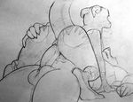  2015 anthro anus balls breathing butt cowgirl_position cum cum_in_pussy cum_inside duo female greyscale hand_on_butt horn kobold lying male male/female monochrome nude on_back on_top open_mouth penetration penis raised_tail reptile rml scalie sex sketch straddling tongue tongue_out tugma vaginal vaginal_penetration 