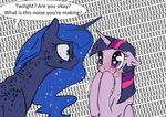  blush cute english_text equine female feral friendship_is_magic horn mammal my_little_pony princess_luna_(mlp) silfoe text twilight_sparkle_(mlp) winged_unicorn wings 