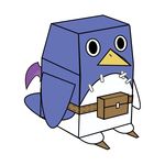  no_humans papercraft prinny simple_background sitting solo 