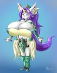  armor big_breasts breast_expansion breasts canine clothed clothing cute dragoon edit fluffy fur hair huge_breasts hyper hyper_breasts knife legend_of_mana mammal mana_(series) massive_breasts purple_hair sierra sketch vant_talon video_games weapon white_fur wolf 