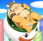  2015 balls belly blush bowser chubby erection horn humanoid_penis koopa male mario_bros nintendo nude open_mouth overweight penis penta002 scalie video_games 