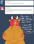  anthro anthrofied areola babs_seed_(mlp) big_breasts blue_background breasts ear_piercing earth_pony english_text equine female friendship_is_magic half-closed_eyes hooves horse huge_breasts lactating mammal my_little_pony navel nipples nude open_mouth piercing pony simple_background solo somescrub standing teeth text tongue tumblr wide_hips 