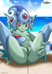  anthro armor bbmbbf beach breasts butt digihentai digimon erect_nipples female fingering fish gauntlets horny legs_up marine masturbation nipples nude palcomix pussy ranamon red_eyes seaside sitting smile spread_legs spreading 