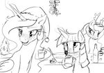  2015 blush christmas drunk equine female feral friendship_is_magic group holidays horn mammal my_little_pony princess_celestia_(mlp) princess_luna_(mlp) silfoe twilight_sparkle_(mlp) winged_unicorn wings 