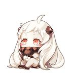  chibi chul_(pacifique) floating_fortress_(kantai_collection) kantai_collection northern_ocean_hime shinkaisei-kan sitting solo white_background 