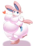  belly big_belly big_breasts blush breasts eeveelution funi huge_breasts hyper hyper_belly hyper_breasts looking_at_viewer morbidly_obese nintendo overweight pok&eacute;mon sylveon thick_thighs video_games 