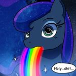  2014 blue_eyes blue_hair cakewasgood english_text equine female feral friendship_is_magic hair horn mammal my_little_pony princess_luna_(mlp) rainbow solo text unicorn 