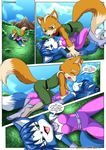  anthro bbmbbf blue_eyes blue_fur blue_hair blush brown_fur canine clothed clothing comic couple embarrassed eyes_closed female first_person_view fox fox_mccloud fur fur34 green_eyes hair half-closed_eyes imminent_sex kissing krystal love lying male male/female male_on_top male_pov mammal missionary_position nintendo on_back on_top open_mouth outside palcomix raised_tail sex short_hair smile space_suit star_fox tan_fur text video_games white_fur 