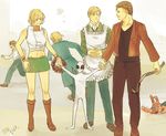  4boys blonde_hair brown_hair captured_alien crossover father_and_daughter harry_mason heather_mason henry_townshend james_sunderland kurosuke_(ac2bk) multiple_boys parody robbie robbie_the_rabbit short_hair silent_hill silent_hill_2 silent_hill_3 walter_sullivan 