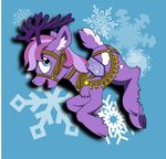  alternate_species antlers cervine christmas collaboration cutie_mark deer digital_art_(artwork) flat_colors harness holidays horn male mammal my_little_pony open_mouth petrock ponder reindeer side_view snowflake solo 