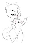  anthro blue_fur bracelet breasts cat clothed clothing dress feline female fur hearlesssoul jewelry mammal mature_female mother necklace nicole_watterson nipples parent pussy_juice seductive solo the_amazing_world_of_gumball wide_hips 