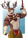  bell cervine chaps clothing deer eclipsewolf harness jockstrap luxordtimet male mammal muscular ozzy reindeer tattoo underwear 