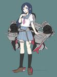  aragaki_ayase black_hair blue_eyes cannon cosplay hagikaze_(kantai_collection) hagikaze_(kantai_collection)_(cosplay) hayami_saori kantai_collection kyougoku_touya long_hair machinery open_mouth ore_no_imouto_ga_konna_ni_kawaii_wake_ga_nai pleated_skirt school_uniform seiyuu_connection serafuku skirt solo torpedo turret 