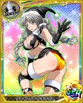  ass black_santa_costume blush bra braid card_(medium) chess_piece christmas gloves grayfia_lucifuge hat high_school_dxd official_art panties pawn santa_costume santa_gloves santa_hat silver_eyes silver_hair smile solo thighhighs torn_bra torn_clothes torn_legwear trading_card trefoil twin_braids underwear 