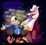  2015 anthro barefoot blush bone boss_monster caprine clothed clothing dancing duo eyes_closed fangs female fur happy male male/female mammal monster orlandofox robes sans_(undertale) skeleton smile toriel undertale video_games white_fur 