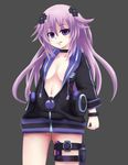  adult_neptune bananaparufe blush d-pad d-pad_hair_ornament hair_ornament highres hood hooded_track_jacket jacket long_hair looking_at_viewer neptune_(series) panties purple_eyes purple_hair pussy_juice solo thighhighs tongue track_jacket underwear unzipped vibrator vibrator_in_thighhighs vibrator_under_clothes vibrator_under_panties 