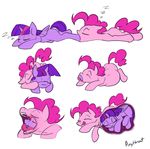  2015 cutie_mark duo earth_pony equine eyes_closed female feral friendship_is_magic hair hooves horn horse licking licking_lips lying mammal my_little_pony on_back open_mouth pink_hair pinkie_pie_(mlp) pony ponythroat simple_background sleeping sound_effects tongue tongue_out twilight_sparkle_(mlp) vore white_background winged_unicorn wings zzz 