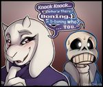  anthro blush bone caprine clothing dark_nek0gami fur goat mammal monster red_eyes sans sans_(undertale) skeleton tag toriel undertale video_games 