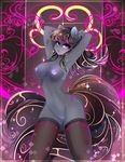  2015 abstract_background anthro anthrofied areola breasts clothing cutie_mark dress equine female friendship_is_magic hand_on_head horse koveliana mammal my_little_pony nipples nude octavia_(mlp) pony pose pussy solo 