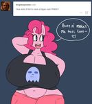  2015 anthro anthrofied big_breasts breasts earth_pony english_text equine erect_nipples female friendship_is_magic horse huge_breasts mammal my_little_pony nipple_bulge nipples pinkie_pie_(mlp) pony slightly_chubby solo somescrub text 