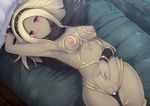  armpits blonde_hair breasts censored cum cum_in_pussy daiaru dark_skin gravity_daze kitten_(gravity_daze) long_hair medium_breasts nipples nude pussy red_eyes scarf solo 