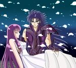  athena athena_(saint_seiya) gemini_saga kido_saori kidou_saori long_hair purple_hair saint_seiya saori_kido 