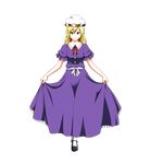  blonde_hair curtsey full_body hat highres maribel_hearn mary_janes purple_eyes seren_(staphy) shoes solo standing touhou transparent_background 