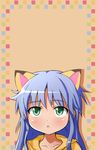  :&lt; animal_ears blue_hair green_eyes index kemonomimi_mode long_hair rariemonn solo tiger_ears to_aru_majutsu_no_index 