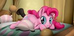  2015 bed blue_eyes clip_clop cutie_mark disembodied_penis duo earth_pony equine female feral friendship_is_magic hair happy happy_sex hi_res horse inside lying male male/female mammal my_little_pony on_bed on_front penetration penis pillow pink_hair pinkie_pie_(mlp) pony sex smile solo_focus 