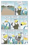  anthro anti_dev avian ayden_(brogulls) bailey_(brogulls) bird blush brothers comic dialogue duo flexing male outside seagull sibling 