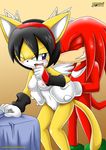  breasts honey_the_cat knuckles_the_echidna mobius_unleashed palcomix smile sonic_(series) 
