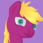  2015 blonde_hair blue_eyes blurry equine fan_character friendship_is_magic fur hair horse looking_at_viewer male mammal my_little_pony omegasarting pony portrait simple_background smile solo 