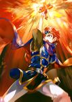  :o armor belt blue_eyes cape clenched_hand explosion fire fire_emblem fire_emblem:_fuuin_no_tsurugi flaming_sword hand_up headband holding holding_sword holding_weapon legs_apart male_focus noki_(affabile) one_eye_covered open_mouth pants red_hair roy_(fire_emblem) solo standing super_smash_bros. sword teeth weapon 