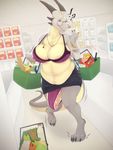  ?! anthro belly big_belly big_breasts breasts cleavage clothed clothing dickgirl dragon erection eyewear glasses hi_res horn intersex navel obesity overweight penis scalie skimpy slightly_chubby solo sukebepanda talash underwear voluptuous wide_hips 