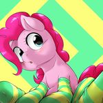  2015 behind-space clothing cute earth_pony equine female feral friendship_is_magic horse legwear mammal my_little_pony pinkie_pie_(mlp) pony smile socks solo 