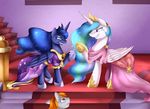  2015 absurd_res digital_media_(artwork) duo_focus earth_pony equine fan_character female feral forced_smile friendship_is_magic group hi_res horn horse male mammal my_little_pony pony pridark princess_celestia_(mlp) princess_luna_(mlp) smile winged_unicorn wings 