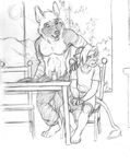  age_difference anthro associated_student_bodies brown_hyena chris_mckinley comic daniel_king duo feline hyena hyenafur lion male male/male mammal sketch 