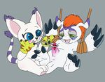  absurd_res adventure bananabruises blood circumcision cock_and_ball_torture digimon duo female gatomon gomamon hi_res male scissors tongue tongue_out violence 