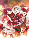  2girls :d :p alcohol bangs beads belt blue_eyes blue_hair blurry blush boots bow braid brother_and_sister bunny cake christmas christmas_ornaments christmas_tree closed_mouth cup dorothy_west dress drinking_glass earrings eyewear_on_head food food_themed_clothes fruit fur_trim gloves gradient_eyes hair_bow hair_ribbon hairband hand_on_own_cheek head_tilt heart heart_earrings highres holding holding_cup jewelry lace leona_west long_hair looking_at_viewer minigirl mole mole_under_eye multicolored multicolored_eyes multiple_girls ndo2 one_eye_closed open_mouth orange_eyes otoko_no_ko oversized_object pantyhose pink_hair pinky_out pretty_(series) pripara purple_hair red_bow red_eyes red_gloves red_legwear red_ribbon ribbon sandwiched short_hair siblings side_ponytail sleeveless sleeveless_dress smile star strawberry sunglasses sweater sweater_dress swept_bangs tongue tongue_out toudou_shion turtleneck twins white_dress wine wine_glass yellow_eyes 