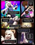  &lt;3 asriel_dreemurr black_sclera caprine claws clothing comic dialogue english_text frisk_(undertale) goat grass hug human jasonafex jewelry kabier kneeling lying mammal necklace nude on_side protagonist_(undertale) red_eyes text toriel torn_clothing undertale video_games 