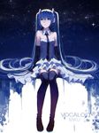  aiko_(kanl) bad_id bad_pixiv_id blue_eyes blue_hair character_name collar copyright_name dress hatsune_miku headset highres long_hair necktie sitting sky solo star_(sky) starry_sky thighhighs twintails very_long_hair vocaloid 