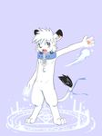  blush card collar cub cute_fangs digital_media_(artwork) digitigrade feline glowing lion looking_at_viewer magic male mammal open_mouth solo spell standing whiteleo young 
