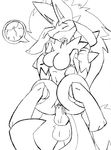  2015 anthro balls big_breasts breasts canine claws clitoris cum cum_in_pussy cum_inside cum_on_penis eyes_closed female fox from_behind hair hi_res impregnation johnithanial knot leg_grab long_hair lucario male male/female mammal navel nintendo penetration penis pok&eacute;mon pussy sex standing standing_sex teeth vaginal vaginal_penetration video_games wolf zoroark 