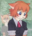  anthro blue_eyes blush bullying cat clothed clothing coat duo feline female freckles ginger_hair hair hi_res iskra male mammal martzel nervous pink_nose sad school_uniform solo_focus tabby_cat uniform vera_(iskra) whiskers 