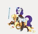  anatomically_correct animal_genitalia animated applejack_(mlp) equine equine_pussy feathers female female/female feral feral_on_feral friendship_is_magic horse looking_at_viewer mammal my_little_pony pony pussy rarity_(mlp) rope szafir87 whip 